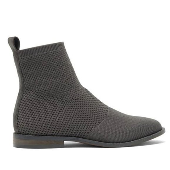 EILEEN FISHER Jude Stretch Knit Socks BOOTIES Boots Size 6.5 Graphite Gray NEW - Picture 2 of 11